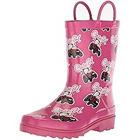 Ad Tec Kids 8 in Waterproof PVC Rubber Rain Boots, Red - Easy On Off, Grippe Outsole for Gardening, Fishing, Farming, Playing and Many More
