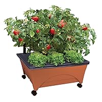 City Picker Raised Bed Grow Box – Self Watering and Improved Aeration – Mobile Unit with Casters