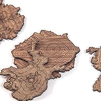 Pacific Northwest Wooden Coasters | Mt. Rainier, Mt. Hood, Mt. Baker, Mt. Bachelor and Mt. St. Helens | Coasters Made Using Real Walnut Wood in the USA [coasters]