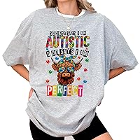 DuminApparel Society Says I'm Autistic God Says I'm Perfect Autism Cow Premium T-Shirt Multicolor