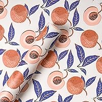 RUSPEPA Scented Wrapping Paper - Mini Roll - Peach Design with Fragrance for Holiday, Birthday and Baby Shower - 17 inches x 16.4 feet