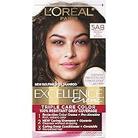 L'Oreal Paris Excellence Creme Permanent Triple Care Hair Color, 5AB Mocha Ashe Brown, Gray Coverage For Up to 8 Weeks, All Hair Types, Pack of 1
