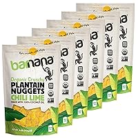 Barnana - Organic Plantain Nuggets, Chili Lime, Healthy Treat For The Whole Family, Made With Coconut Oil, Savory Plantain Snack, Paleo, Gluten-Free, Vegan, USDA Organic (4 oz, 6-Pack)