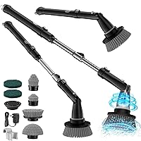 kHelfer Electric Spin Scrubber Kh8, 2024 New Cordless Shower Scrubber, 8 Replacement Head, Bathroom Scrubber Dual Speed, Shower Cleaning Brush & Extension Arm for Bathtub Tile Floor