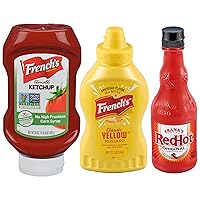 Tabletop Refill Variety Pack, Ketchup, Mustard, and Original Hot Sauce, 44 oz