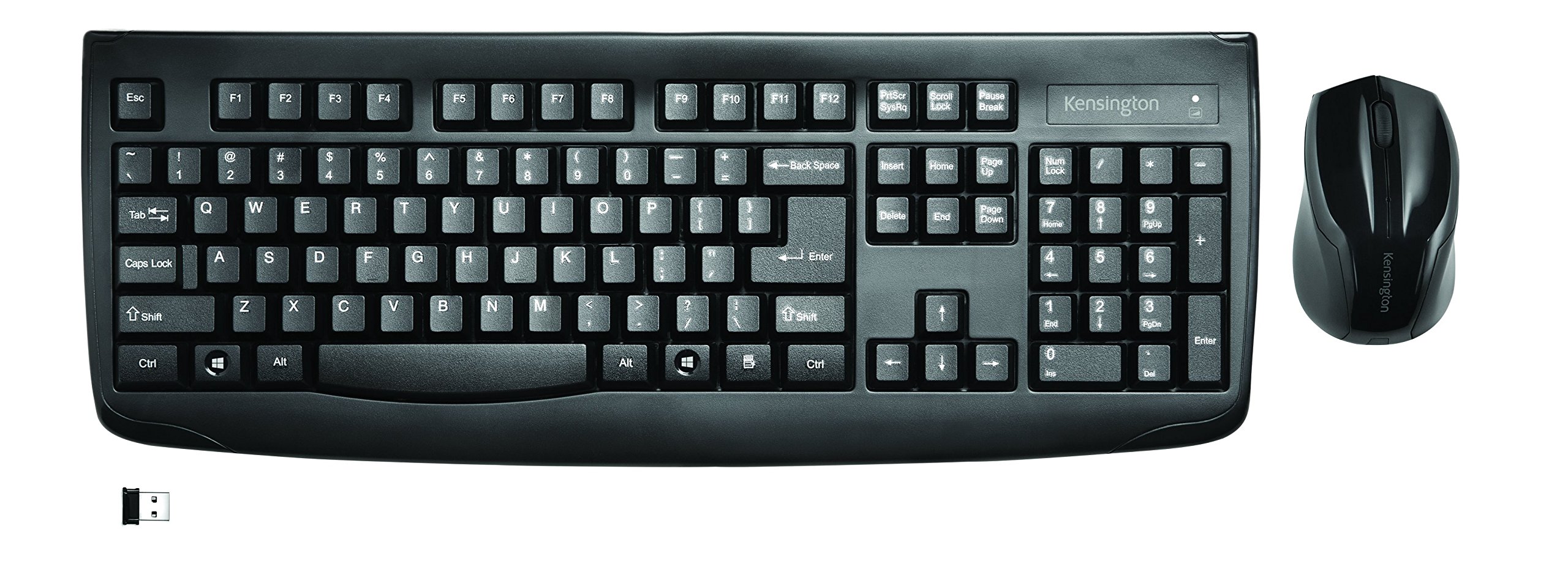 Kensington Pro Fit Wireless Combo Mouse and Keyboard Desktop Set (K72324US), Black