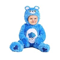 Care Bears Grumpy Bear Costume for Infants, Blue Bear One-piece for Babies, Fuzzy Bear Jumpsuit for Halloween