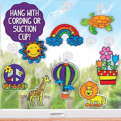 Made By Me Create Your Own Window Art, Paint Your Own DIY Suncatchers, Fun Staycation Activity or Birthday Party Idea, Arts and Craft Kits for Kids Ages 6, 7, 8, 9