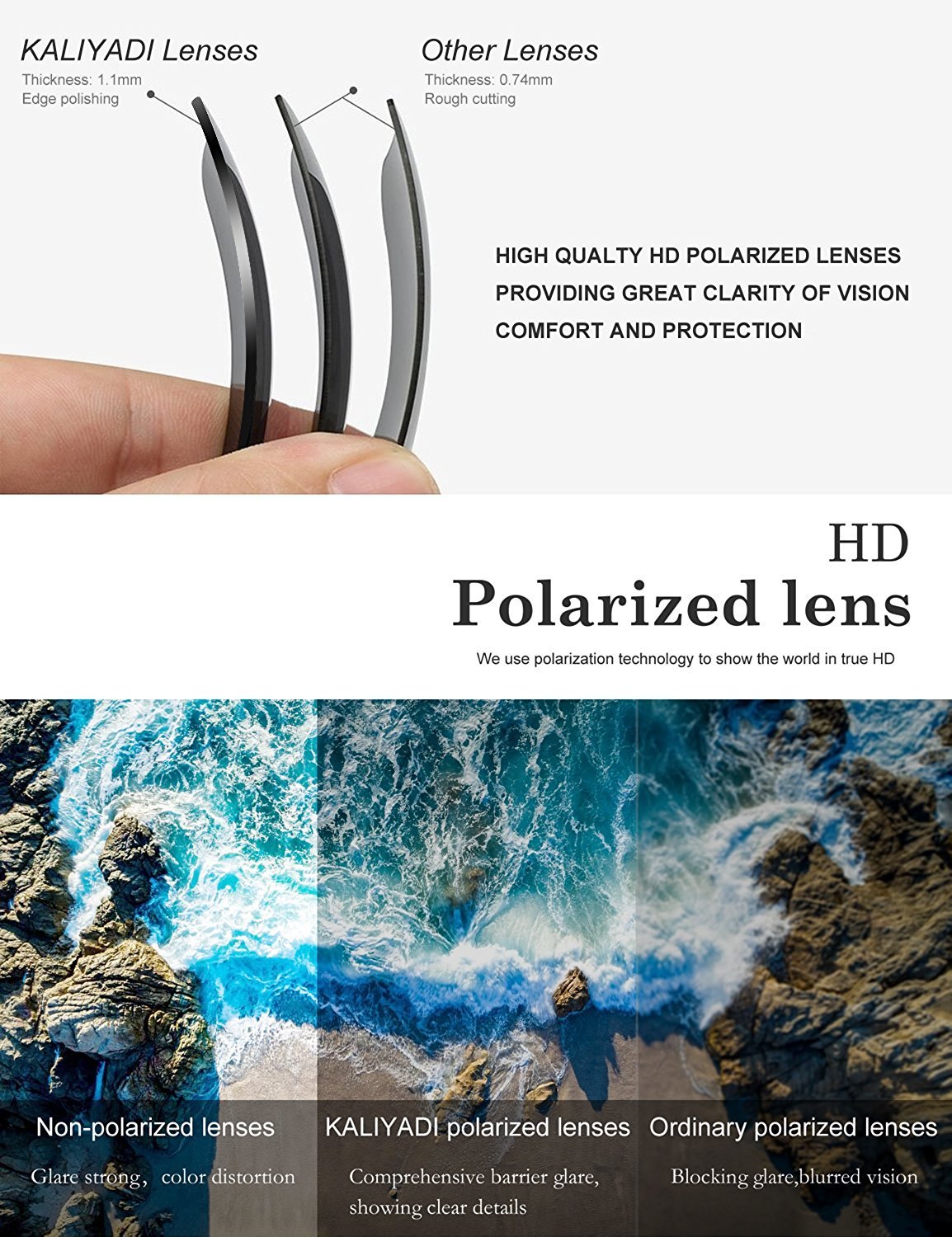 KALIYADI Polarized Sunglasses for Men and Women Matte Finish Sun glasses Color Mirror Lens UV Blocking (3 Pack)