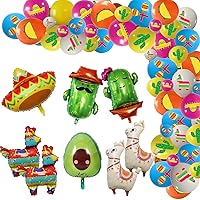 58 Pcs Mexican Fiesta Balloons Decorations Taco Party Balloons Multicolor Latex Confetti Balloons for Birthday Party Decorations Carnivals Festivals Baby Shower Supplies