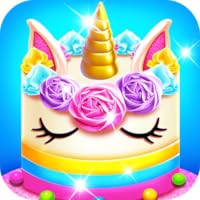 Unicorn Cooking Games for Girls - Rainbow Unicorn Cake & Glitter Food Maker Games for Kids