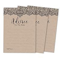 Victorian Black Lace Kraft Advice and Wishes Set of 50 Bridal Shower Advice Game Activity Cards