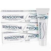 Rapid Relief Sensitive Toothpaste, Extra Fresh - 3.4 Ounces (Pack of 3)