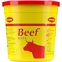 Maggi Beef Base, Stock and Bouillon, Gluten Free, No Added MSG, Bulk 1 Lb. Container (Pack of 6)