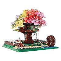 Treehouse Micro Building Blocks Sets with Lights Colorful Rainbow Bonsai Tree House Mini Bricks for Adults, Toy Gift for Girls Age of 14+ 4450PCS