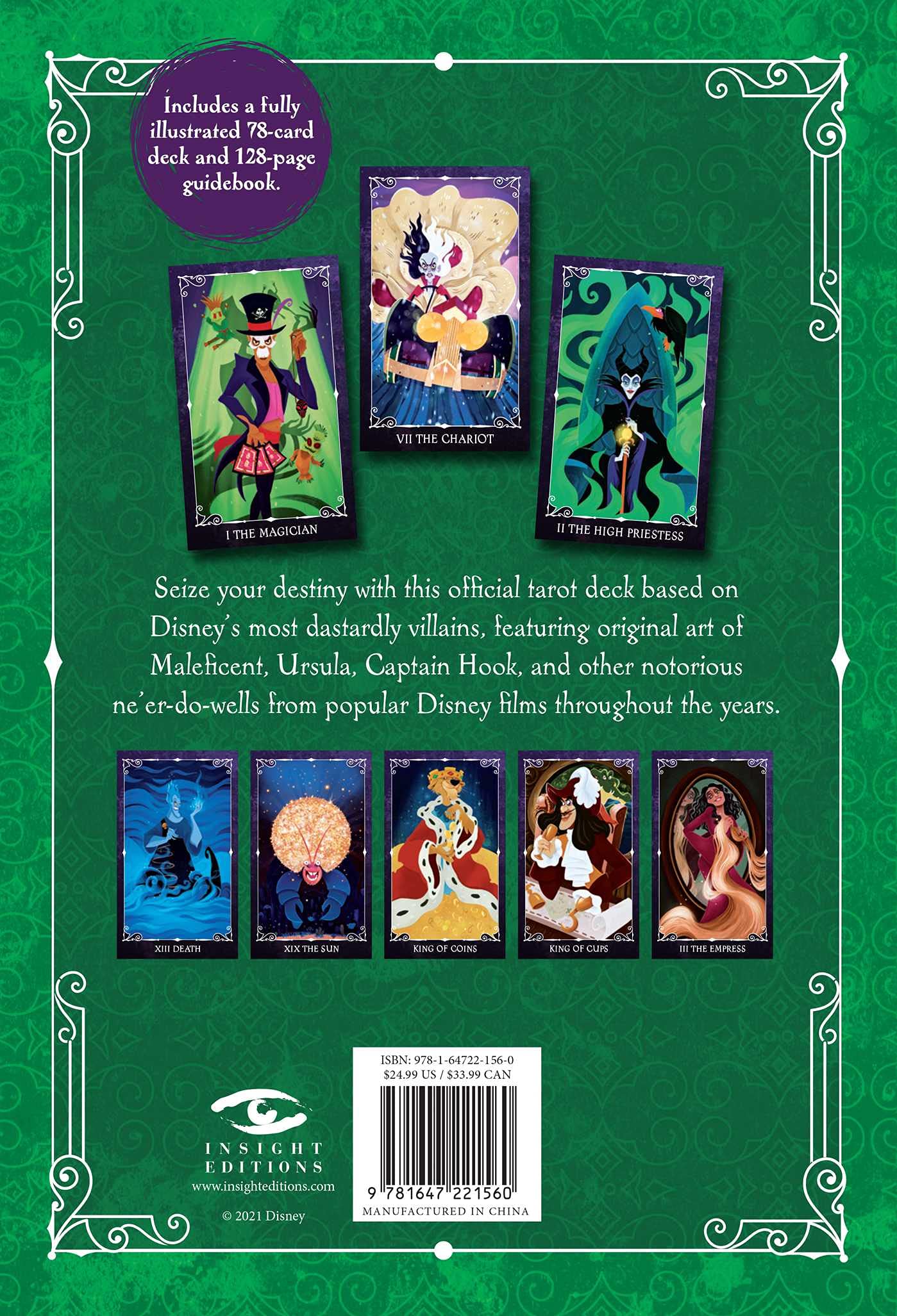 Disney Villains Tarot Deck and Guidebook by Minerva Siegel and Ellie Goldwine