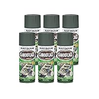 Rust-Oleum 1919830-6PK Specialty Camouflage Spray Paint, 12 oz, Deep Forest Green, 6 Pack