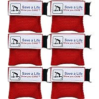 American CPR, CPR Emergency Rescue Face Shield with One-way Valve, Mask for Key Chain or Pocket, Breathing Barrier, 6 Pack