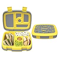 Bentgo® Kids Prints Leak-Proof, 5-Compartment Bento-Style Kids Lunch Box - Ideal Portion Sizes for Ages 3 to 7 - BPA-Free, Dishwasher Safe, Food-Safe Materials (Construction Trucks)