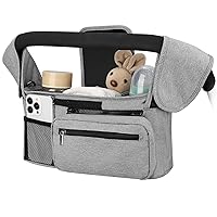 Accmor Universal Stroller Organizer with Insulated Cup Holder Detachable Phone Bag and Shoulder Strap,Stroller Bag Caddy Organizer Accessories Fits for Uppababy, Baby Jogger, Britax Strollers