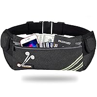 Slim Running Belt Fanny Packs for Women Men, Reflective Waist Pack Phone Holder for Walking Fitness Workout Exercise,Water Resistant Running Travel Belt Bag Jogging Pouch, Gym Accessories for Runner