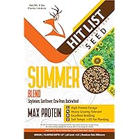 Summer Food Plot Seeds, 5 lbs (1/4 Acre) - Perfect Summer Mix, Soybeans, Sunflowers, Cow Peas, Buckwheat, High in Protein for Critical Summer Months, Attractive to Whitetail, Hunting