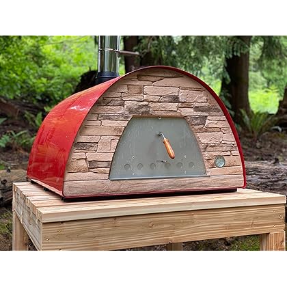 Authentic Pizza Ovens Maximus Prime Arena Portable, Wood Fire Outdoor Oven Red