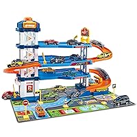 Parking Garage Toy Playset, Race Car Ramp Track Toys Sets Garage Playset with 6 Little Alloy Racer Cars Adventure Track, 3 Parking Levels Christmas Birthdays Gifts for Age 3 4 5 6 7 Boys Girls