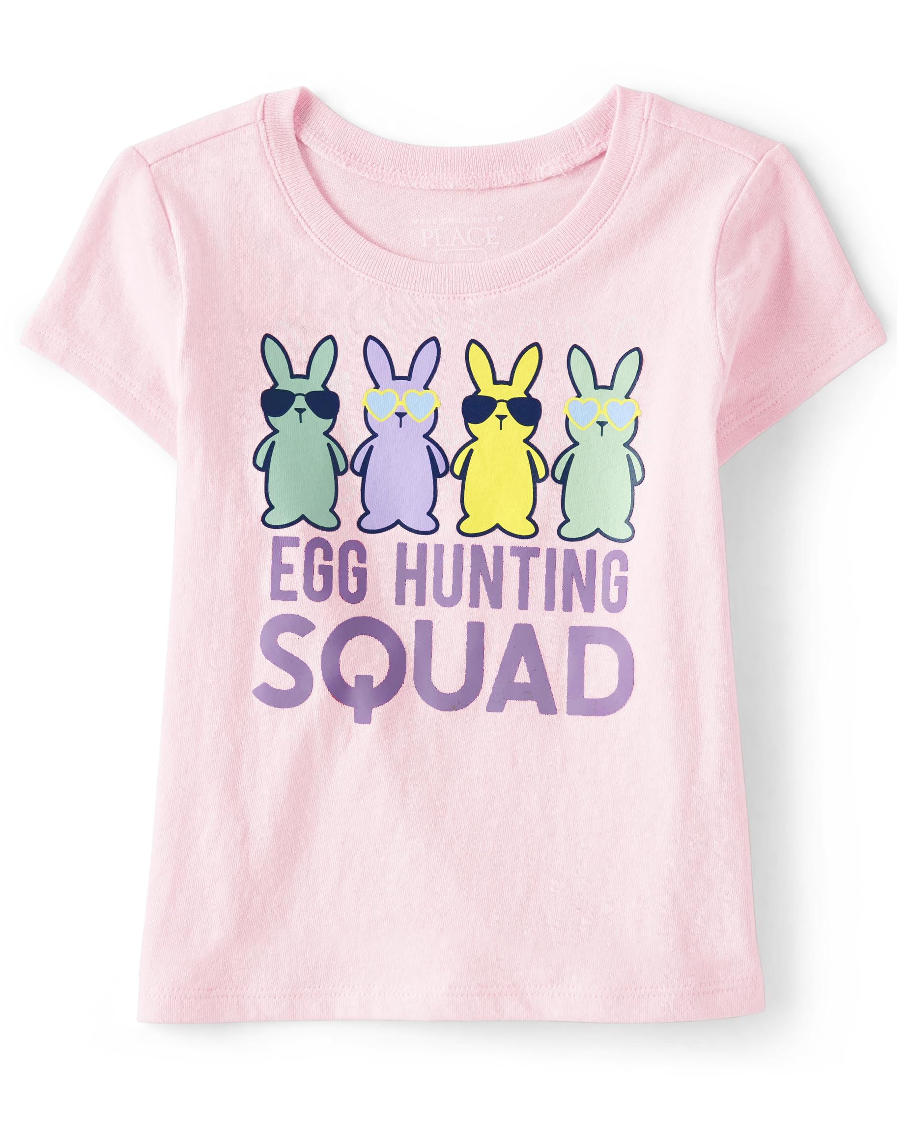 The Children's Place baby girls Egg Hunting Squad Graphic Short Sleeve Tee