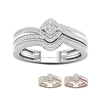 10k Gold 1/3Ct TDW Diamond Halo Engagement Ring Set (I-J,I2)