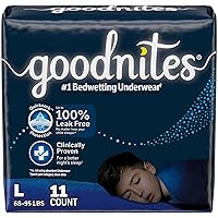 Goodnites Boys' Nighttime Bedwetting Underwear, Size Large (68-95 lbs), 11 Ct, Packaging May Vary