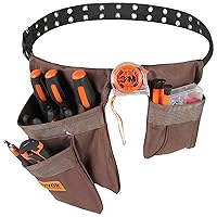 VEVOR 13 Pockets Tool Belt with Double Row Gromment, Adjustable from 29 Inches to 54 Inches, Heavy Duty Detachable Tool Bag for Electrician, Carpenter, Handyman, Woodworker, Construction, Framer etc.