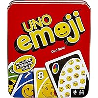 Mattel Games UNO Emoji Card Game for Family Night, Travel Game with Emoji Graphics & Special Rule for 2-10 Players