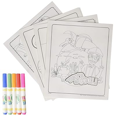 Crayola Blippi cocomelon Color Wonder Coloring Book & Markers, 18