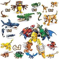 Creator 3 in 1 Animals Building Set and Dinosaur Building Set, Creative Collectible Gifts for 8-12 Boys Girls