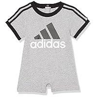 adidas baby-boys Short Sleeve 3- Stripe Shortie Romper