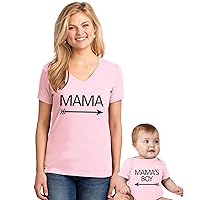 TEEAMORE Mommy and Me Shirts Cute Little Horse Graphic Print Tees Mom and Kid Outfit Set