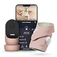 Owlet Dream Sock and Cam 2 Bundle - Smart Baby Monitor with HD Video and Night Vision - Oxygen and Heart Rate Monitor for Tracking O2 Levels, Night Wakings and Movement - Dusty Rose