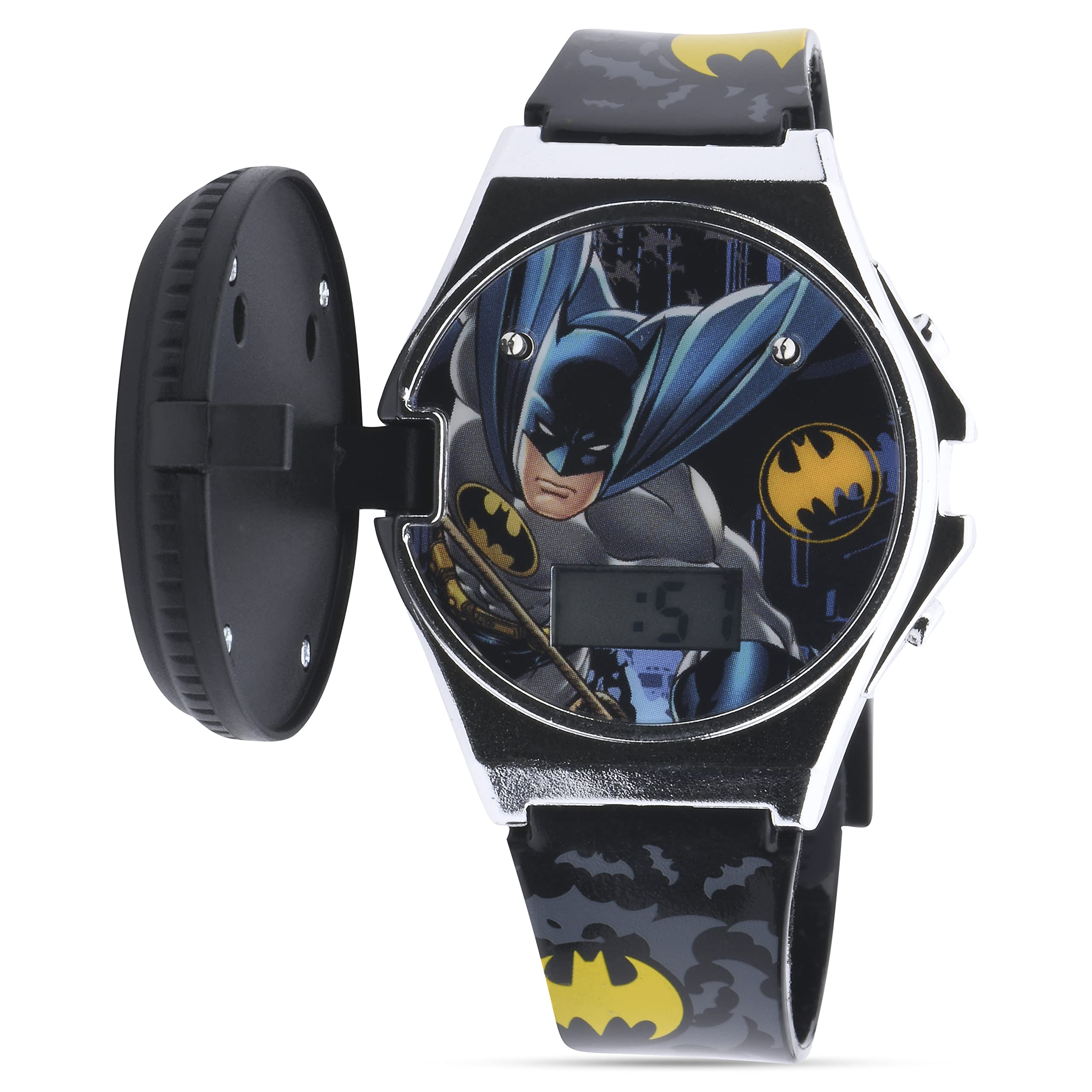 Accutime DC Comics Batman Kids' Flashing POP TOP Digital Watch with Character Details (Model: BAT4791AZ)