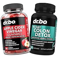 ACV Gummies & Colon Cleanser Detox - 1000MG Apple Cider Vinegar Gummies & 15 Day Colon Cleanse Detox for Digestion & Gut Health - Fast Natural Probiotic Laxative Pills for Bowel Movement Supplements