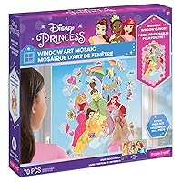 Disney: Window Art Mosaic - Disney Princess - 70 pcs, Reusable Puzzle Window Clings, Creates a 9.5 x 16.5 Image, Kids Ages 6+