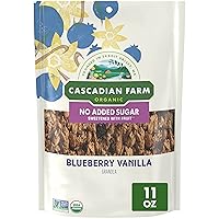 Cascadian Farm Organic Granola with No Added Sugar, Blueberry Vanilla Cereal, Resealable Pouch, 11 oz.
