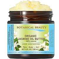 Organic JASMINE OIL BUTTER Pure Natural Virgin Unrefined RAW 4 Fl Oz - 120 ml for FACE, SKIN, BODY, DAMAGED HAIR, NAILS.