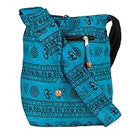Tribe Azure Fair Trade Blue Patchwork Handmade Crossbody Large Hobo Shoulder Bag Hippie Boho Fashion Everyday Unique