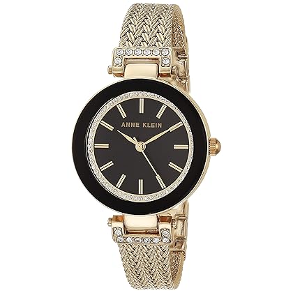 Anne Klein Women's Premium Crystal Accented Mesh Bracelet Watch