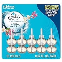 PlugIns Refills Air Freshener, Scented and Essential Oils for Home and Bathroom, Aqua Waves, 6.7 Fl Oz, 10 Count (Packaging May Vary)