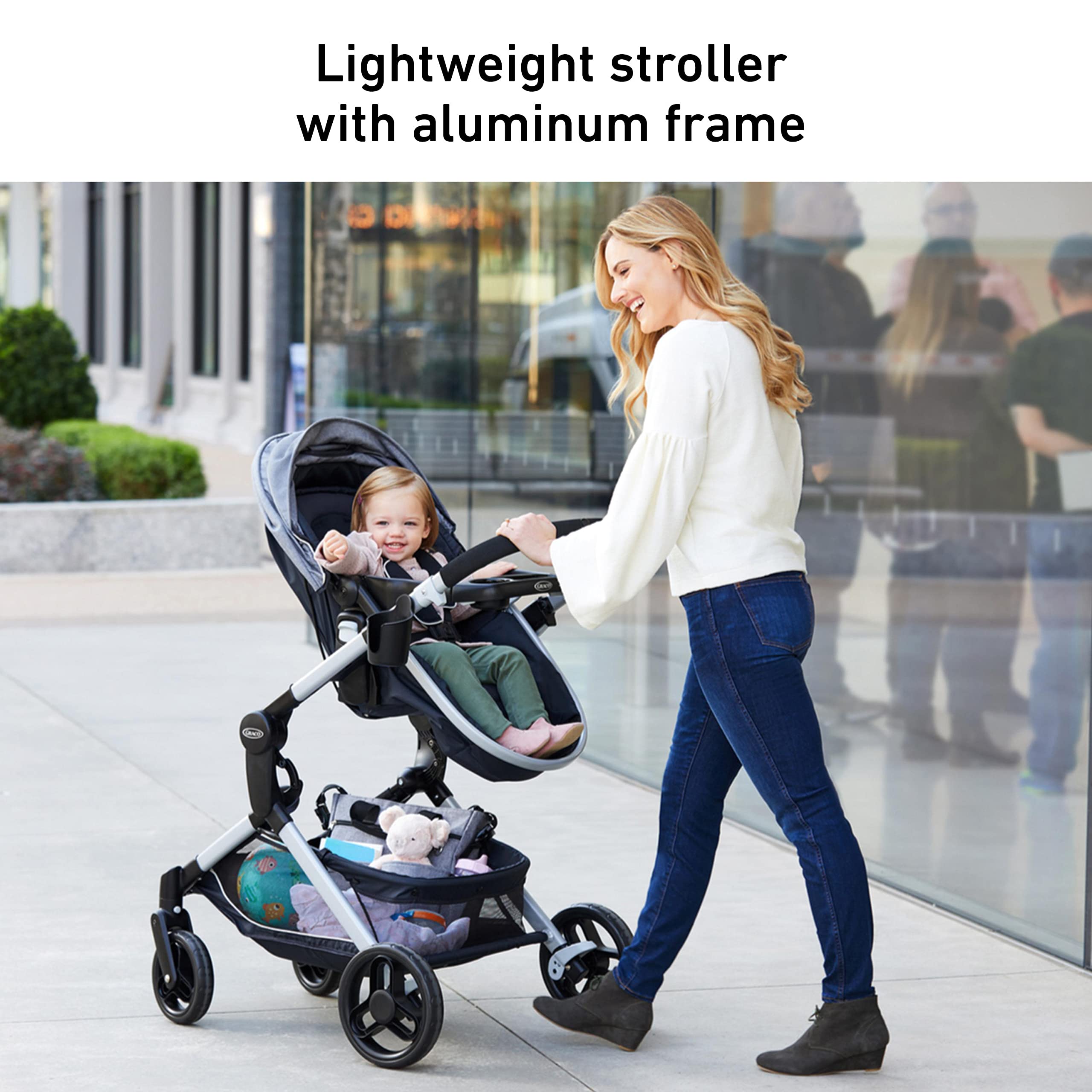 Graco Modes Nest Travel System, Includes Baby Stroller with Height Adjustable Reversible Seat, Pram Mode, Lightweight Aluminum Frame and SnugRide 35 Lite Elite Infant Car Seat, Sullivan