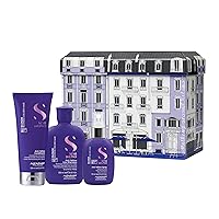 Semi di Lino Anti-Yellow Gift Set for Blonde, Platinum and Silver Hair - Sulfate Free Shampoo, Conditioner and Spray - Removes Yellow and Brassy Tones - Corrects Brassiness