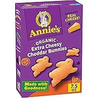 Annie's Organic Cheddar Bunnies Snack Crackers, Extra Cheesy, Baked With Real Cheese, 7.5 oz.