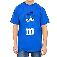 M&M M&M's Candy Blue Silly Character Face Adult T-Shirt (X-Small)